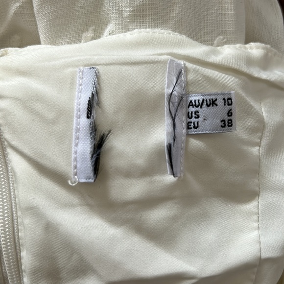 Princess Polly Fauce White Long Sleeve Lace Up Front Square Neck Swiss Dot Dress - Picture 12 of 13